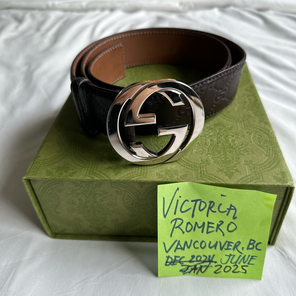 Men's Brown Leather Belt with Silver Buckle